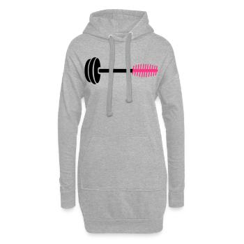 Icône de peigne rose néon - Sweat-shirt à capuche long Femme - gris chiné - Devant