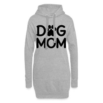 Maman chien - Sweat-shirt à capuche long Femme - gris chiné - Devant