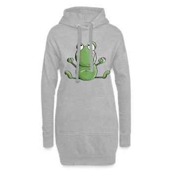 Frosch macht Yoga - Frösche - Meditation - Kröte - Hoodie-Kleid - Grau meliert - Vorne