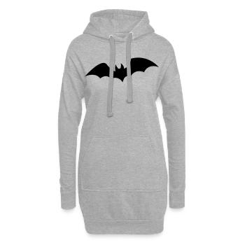 chauve-souris - Sweat-shirt à capuche long Femme - gris chiné - Devant