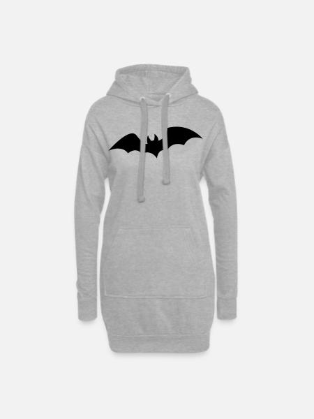 Fledermaus - Hoodie-Kleid - Grau meliert