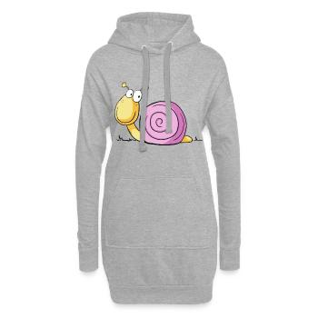Süße Kleine Schnecke I Comic - Hoodie-Kleid - Grau meliert - Vorne