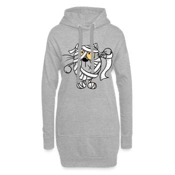 Coole Klopapier Katzen Mumie I Halloween - Hoodie-Kleid - Grau meliert - Vorne