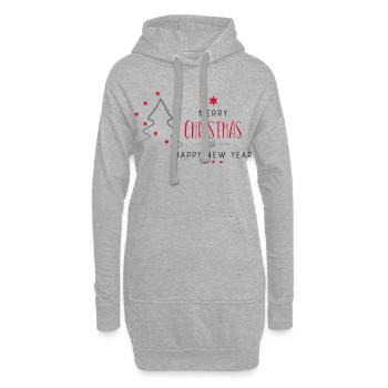 Noël - Sweat-shirt à capuche long Femme - gris chiné - Devant