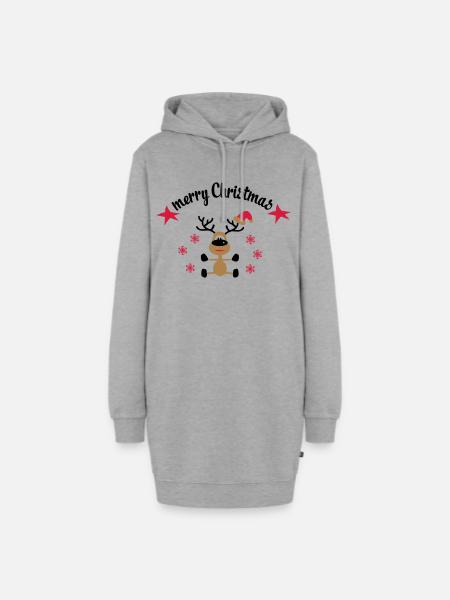 weihnachten - Hoodie-Kleid - Grau meliert