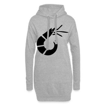 Garnele - Krabbe - Shrimp -Fischerei - Hoodie-Kleid - Grau meliert - Vorne