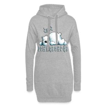 Lustiger Schnarchbär I Eisbär I Bären Geschenk - Hoodie-Kleid - Grau meliert - Vorne