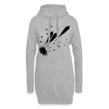Fusées fusées Nouvel An - Sweat-shirt à capuche long Femme - gris chiné - Devant