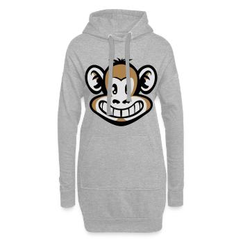 Cartoon Affe flex - Hoodie-Kleid - Grau meliert - Vorne