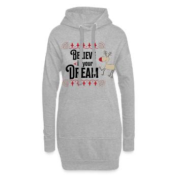 Noël - Sweat-shirt à capuche long Femme - gris chiné - Devant