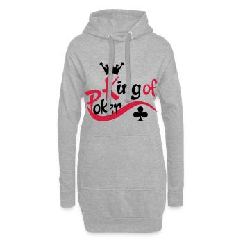 poker - Sweat-shirt à capuche long Femme - gris chiné - Devant