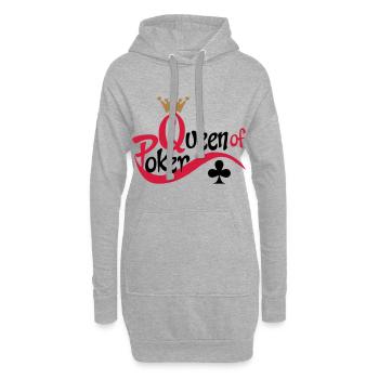 poker queen - Sweat-shirt à capuche long Femme - gris chiné - Devant