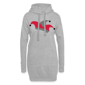 fou bouchon - Sweat-shirt à capuche long Femme - gris chiné - Devant