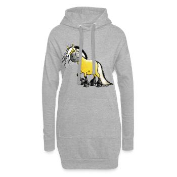 Norweger - Fjordpferd - Fjord Horse - Hoodie-Kleid - Grau meliert - Vorne