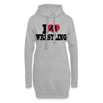 wrestling sports - Sweat-shirt à capuche long Femme - gris chiné - Devant