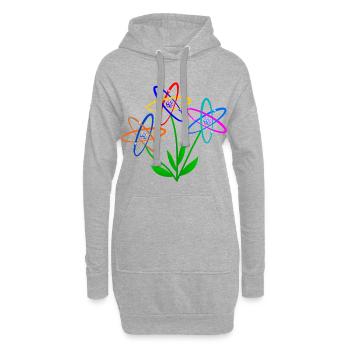 puissance florale, atome, noyau atomique, énergie nucléaire des fleurs - Sweat-shirt à capuche long Femme - gris chiné - Devant