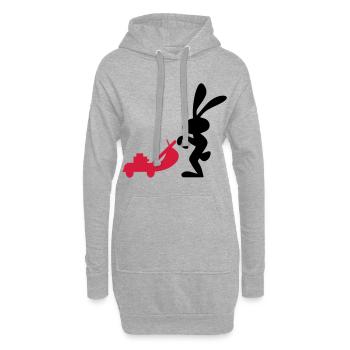 tondre - Sweat-shirt à capuche long Femme - gris chiné - Devant