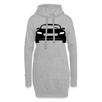 Voiture de sport - Sweat-shirt à capuche long Femme - gris chiné - Devant