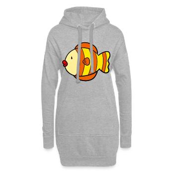 Süsser Fisch - Hoodie-Kleid - Grau meliert - Vorne