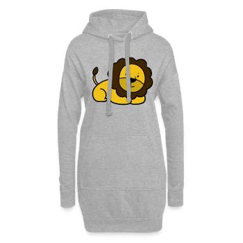 lionceau - Sweat-shirt à capuche long Femme - gris chiné - Devant