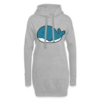 Kleiner Wal - Hoodie-Kleid - Grau meliert - Vorne