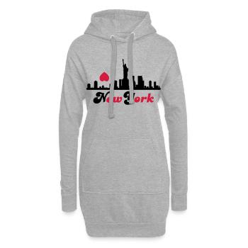 new york - Hoodie-Kleid - Grau meliert - Vorne