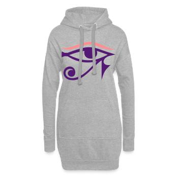œil - Sweat-shirt à capuche long Femme - gris chiné - Devant