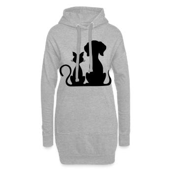 hund und katze - Hoodie-Kleid - Grau meliert - Vorne