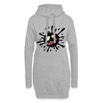 Inkblot-Monster - Hoodie-Kleid - Grau meliert - Vorne