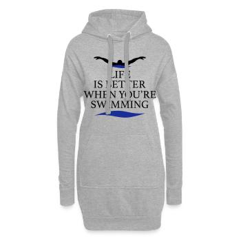 Schwimmen - Hoodie-Kleid - Grau meliert - Vorne