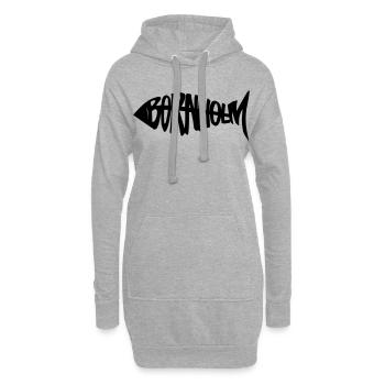 Bornholm - Fisch - Hoodie-Kleid - Grau meliert - Vorne