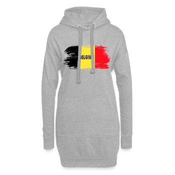 Drapeau de la Belgique / Cadeau drapeau national - Sweat-shirt à capuche long Femme - gris chiné - Devant