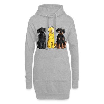 Hovawart - Hovawarte - Hund - Hoodie-Kleid - Grau meliert - Vorne