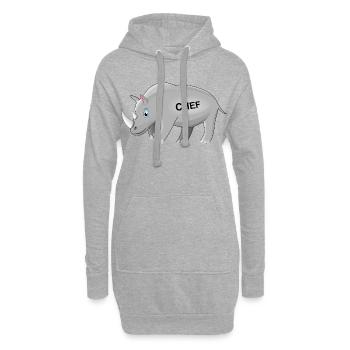 Rhino, patron, rhino, patron, PDG, cadeau drôle - Sweat-shirt à capuche long Femme - gris chiné - Devant