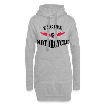 biker - Sweat-shirt à capuche long Femme - gris chiné - Devant