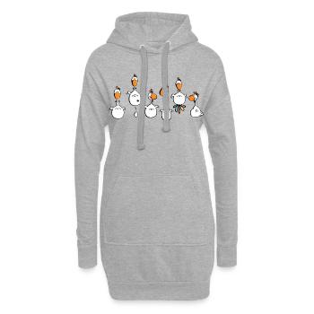 Verrückte Hühner - Huhn - Hahn - Vogel - Hoodie-Kleid - Grau meliert - Vorne