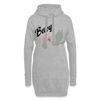 grossesse - Sweat-shirt à capuche long Femme - gris chiné - Devant