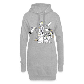 Hundehaufen - Hund - Hunde - Hoodie-Kleid - Grau meliert - Vorne