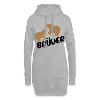 frères - Sweat-shirt à capuche long Femme - gris chiné - Devant