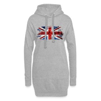 Drapeau vintage / cadeau de Grande-Bretagne - Sweat-shirt à capuche long Femme - gris chiné - Devant