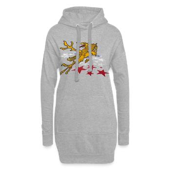 Rostocker Greif 3D - Hoodie-Kleid - Grau meliert - Vorne