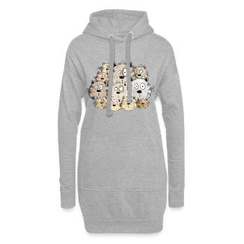 Chats drôles I chaton chat cadeau me manque - Sweat-shirt à capuche long Femme - gris chiné - Devant