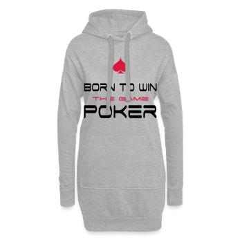poker - Sweat-shirt à capuche long Femme - gris chiné - Devant
