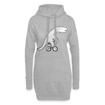 Happy Dino Auf Fahhrad I Bike Krokodil I Radfahrer - Hoodie-Kleid - Grau meliert - Vorne