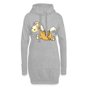 Happy Haflinger Renard Cheval I Cavalier Cadeau - Sweat-shirt à capuche long Femme - gris chiné - Devant