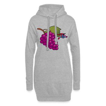 Raisin super héros ! - Sweat-shirt à capuche long Femme - gris chiné - Devant