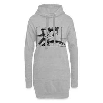 Racing bicycle - Sweat-shirt à capuche long Femme - gris chiné - Devant