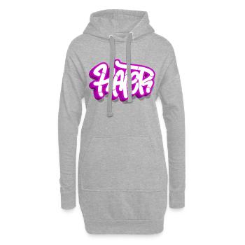 hasser graffiti hater - Hoodie-Kleid - Grau meliert - Vorne