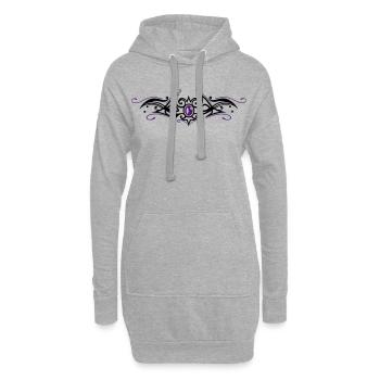 Tribal Tattoo Ornament avec gemme - Sweat-shirt à capuche long Femme - gris chiné - Devant