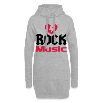 musik - Hoodie-Kleid - Grau meliert - Vorne